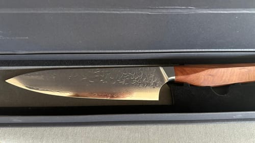 Customer photo review of Cuchillo de Cocina Chef de Acero Damasco 34,5cm "Caleuche"