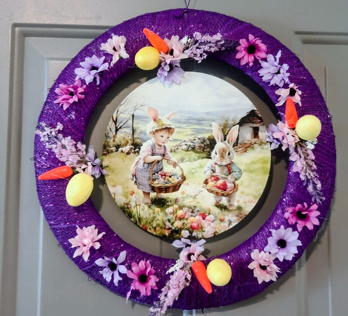 Customer photo review of Baby Girl & Bunny Easter Hunt Accent Sign - Made in USA