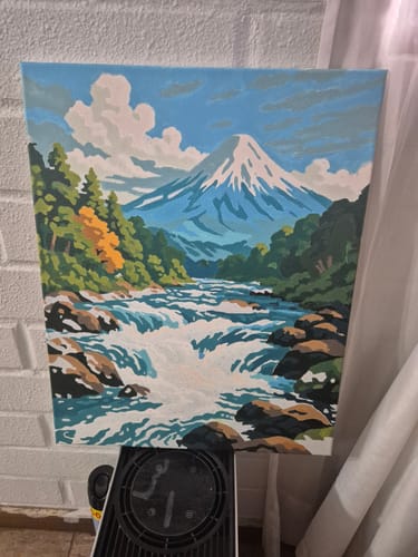 Customer photo review of Entre el Trancura y el Volcán Osorno (Pintura por Números) 40x50 cm