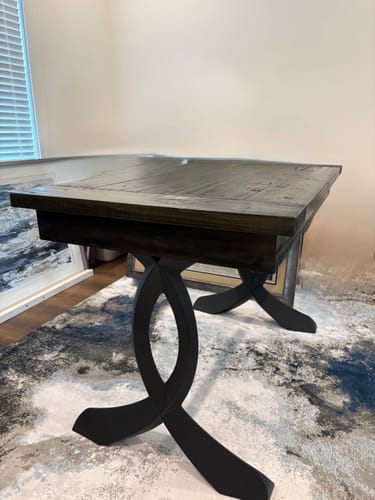 Customer photo review of 418 Curva 28" H Dining Table Curved Legs