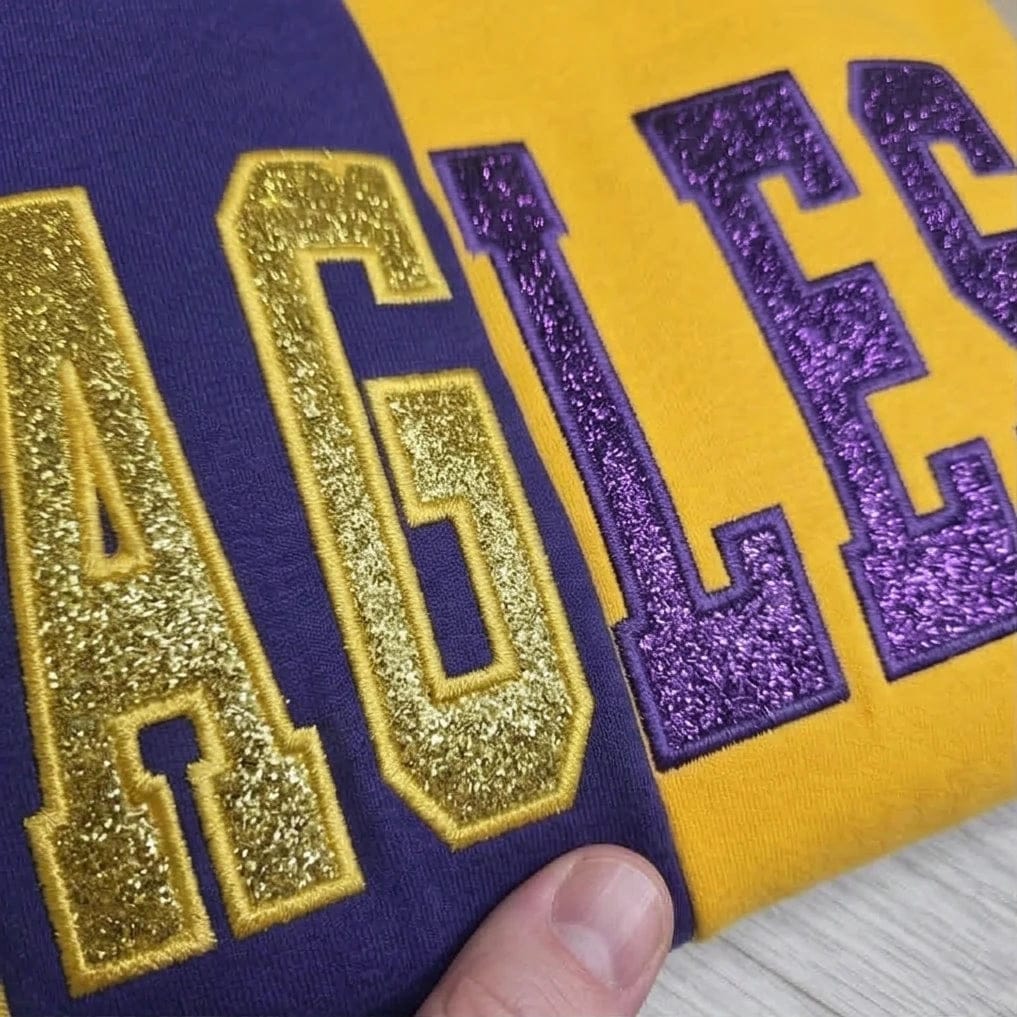 Customer photo review of Custom Glitter Embroidered Two Tone Sweatshirt