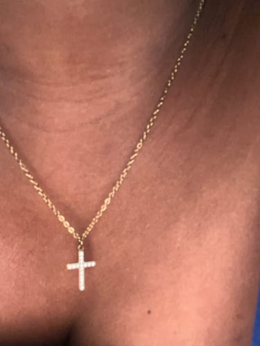 Customer photo review of Pavé Cross Pendant