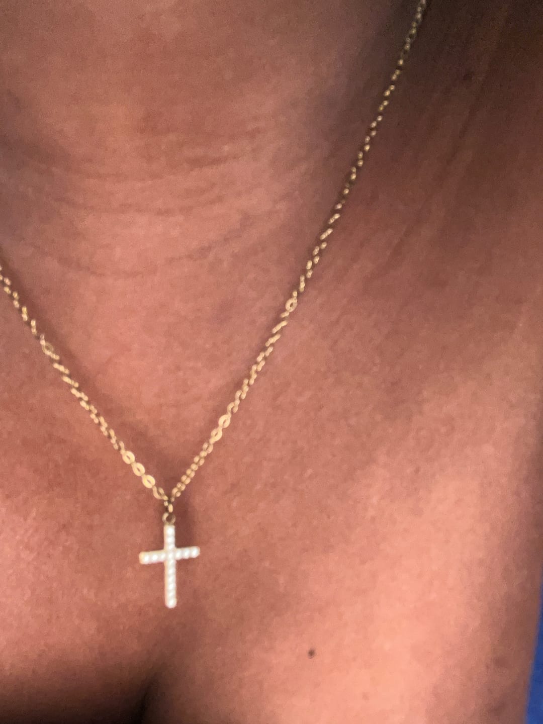Customer photo review of Pavé Cross Pendant