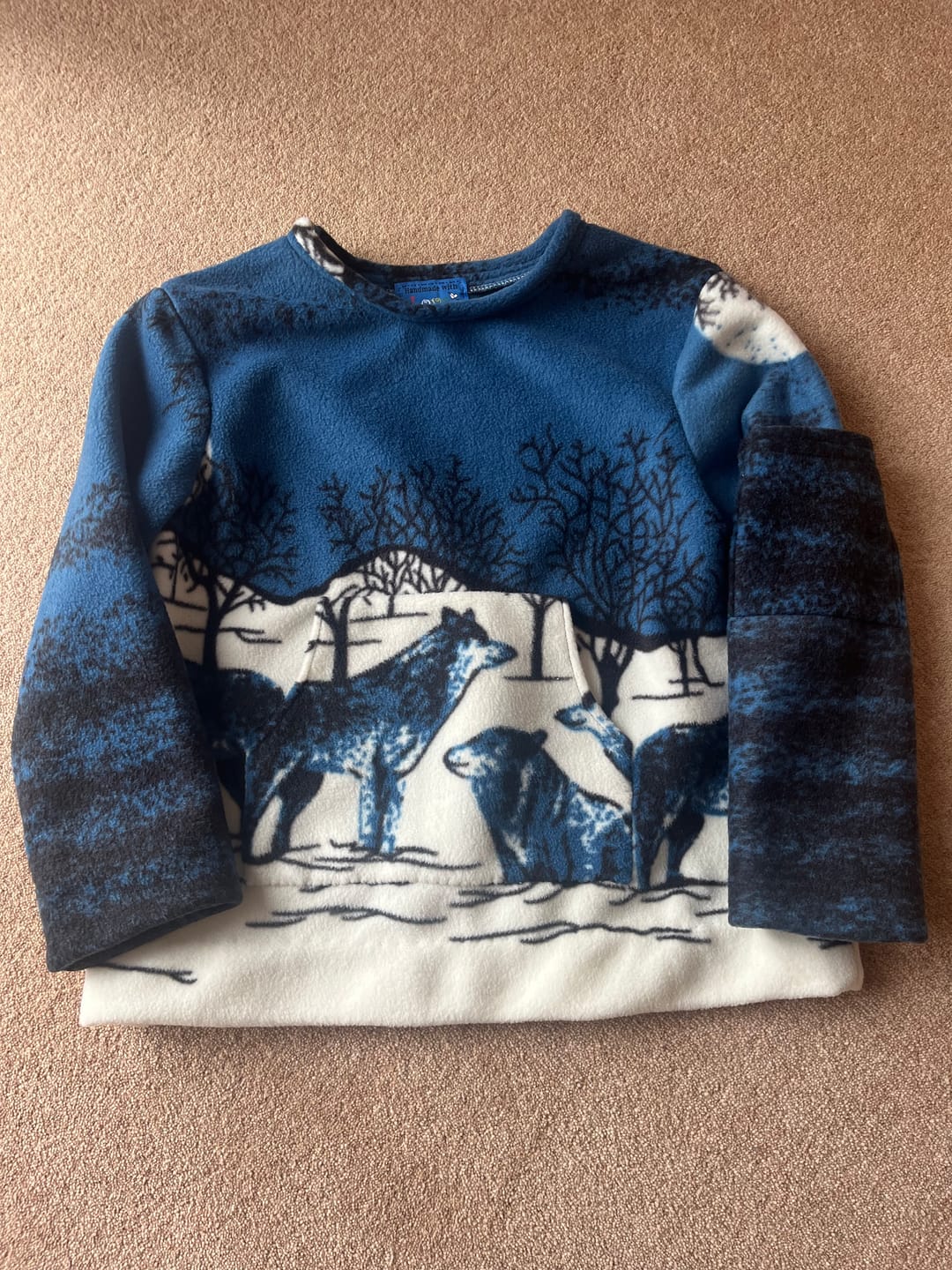 Customer photo review of Midnight Wolf Anti Pill Polar Fleece Fabric