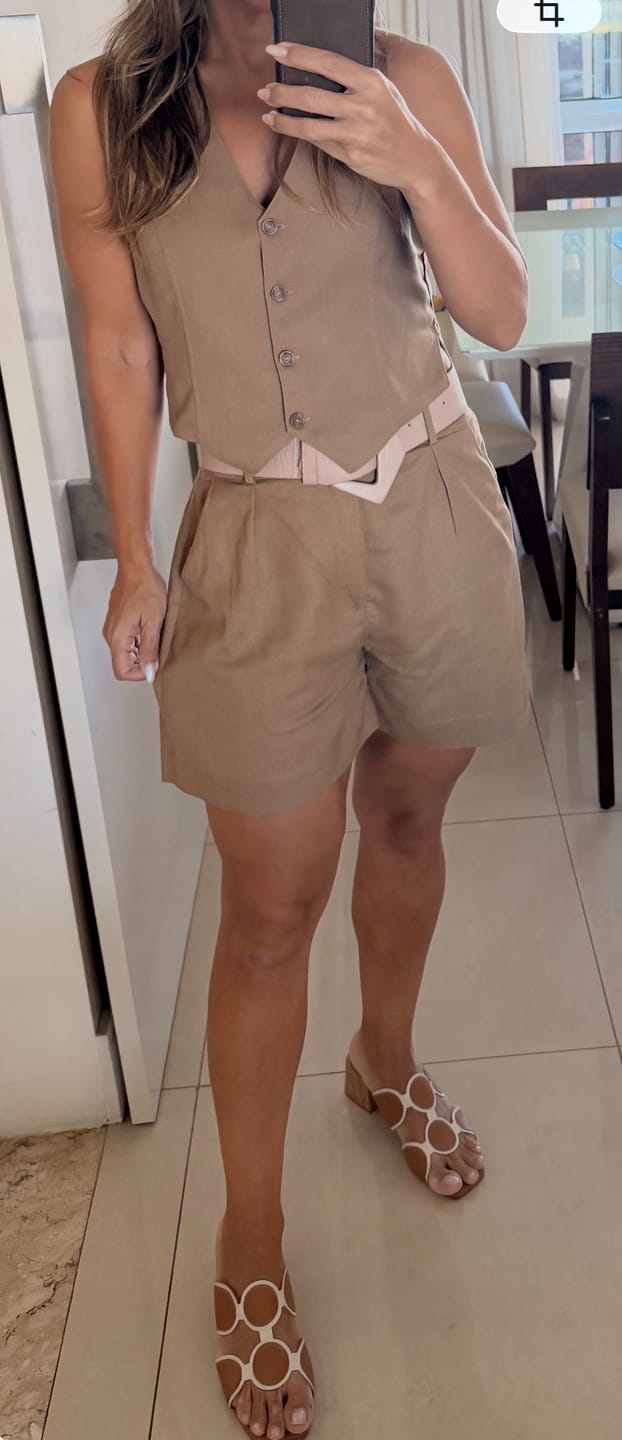 Customer photo review of Shorts Angico Marrom Claro