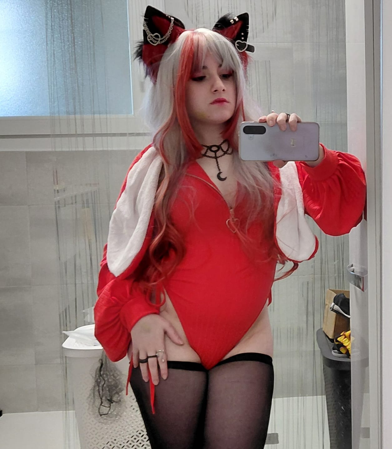 Customer photo review of Chic Bunny Ear Hoodie Bodysuit  MG01