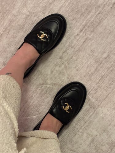 Customer photo review of CC Moccasins 25mm In Black Lambskin