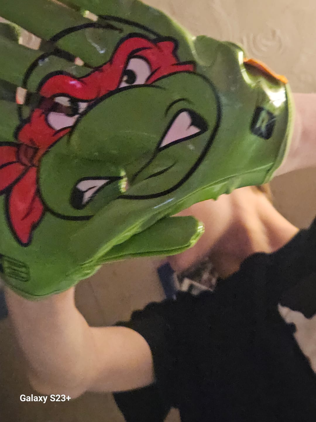 Customer photo review of Ninja Turtles: Raphael Football Gloves – VPS5 by Phenom Elite