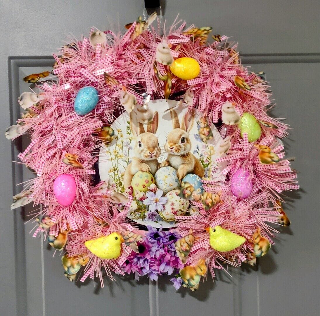 Customer photo review of Bunny Rabbit Family with Easter Eggs Accent Sign - Made In USA