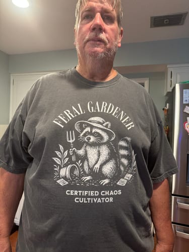 Customer photo review of Feral Gardener T-Shirt