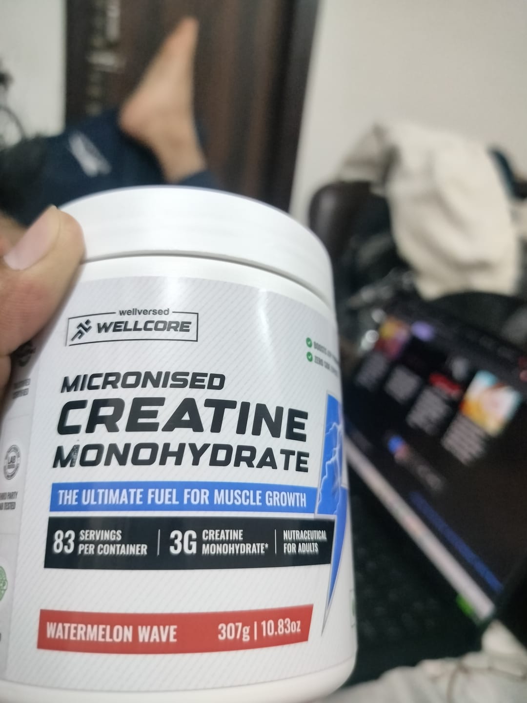 Customer photo review of Wellcore - Pure Micronised Creatine Monohydrate | Watermelon Wave (307g, 83 servings)