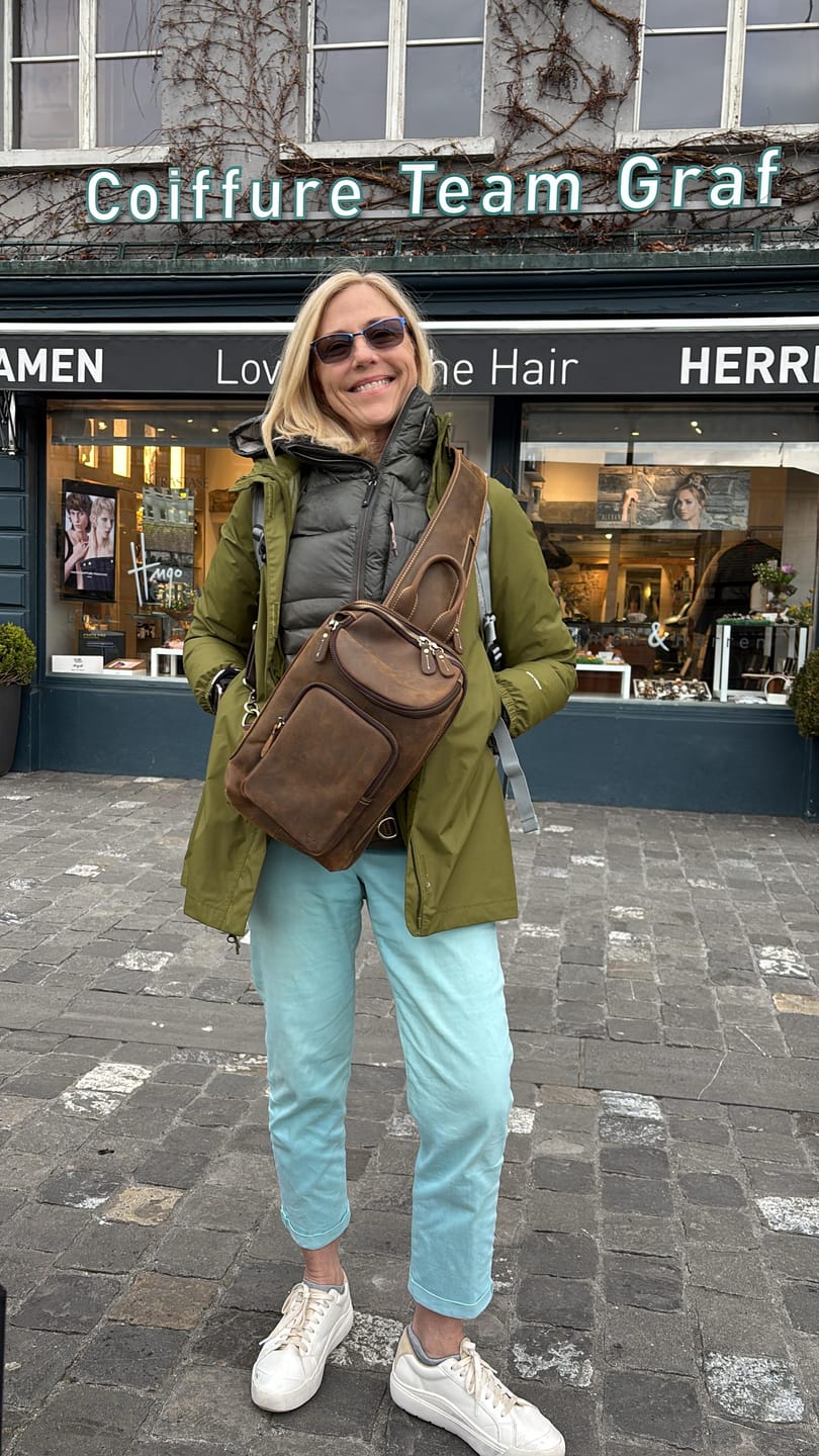 Customer photo review of Tabasco Buffalo Leather Sling Bag