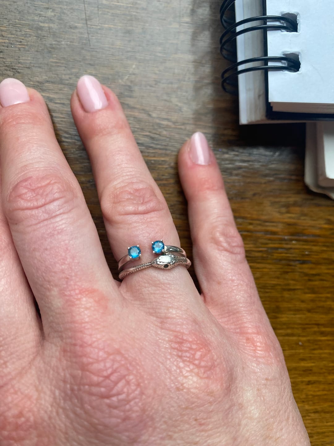 Customer photo review of PASSAGE RING | BLUE TOPAZ