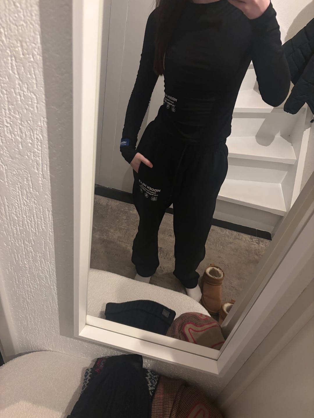 Customer photo review of LABEL STRAIGHT LEG SWEATPANTS BLACK