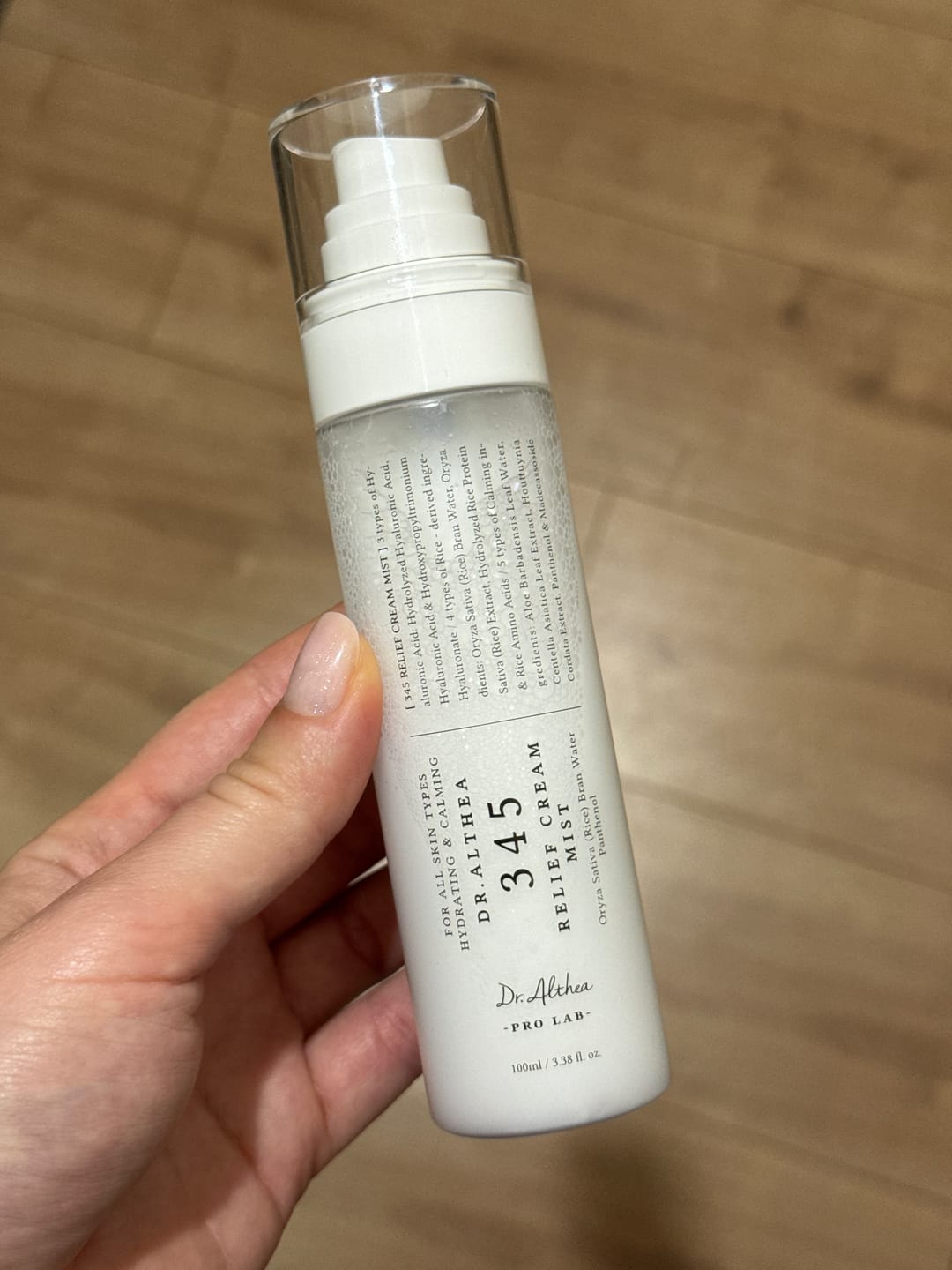 Customer photo review of Nomierinošs un atjaunojošs krēma mists Dr. Althea 345 Relief Cream Mist