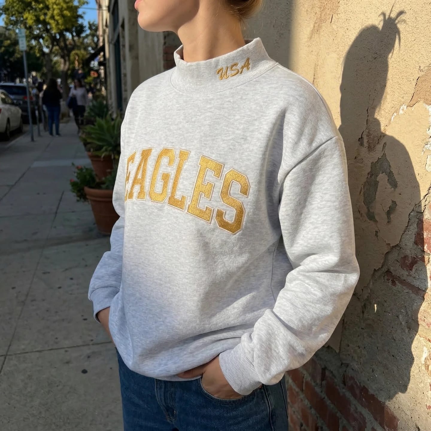 Customer photo review of Custom Mockneck Embroidered Team Name Sweatshirt – Stand-up Collar