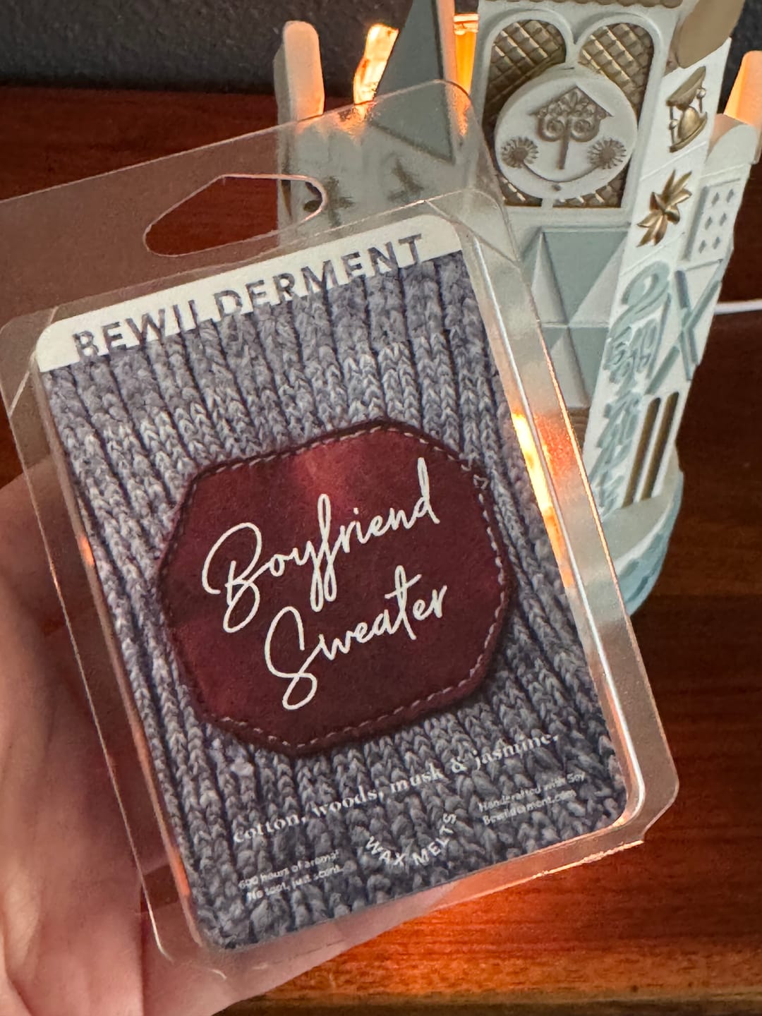 Customer photo review of Boyfriend Sweater Wax Melts
