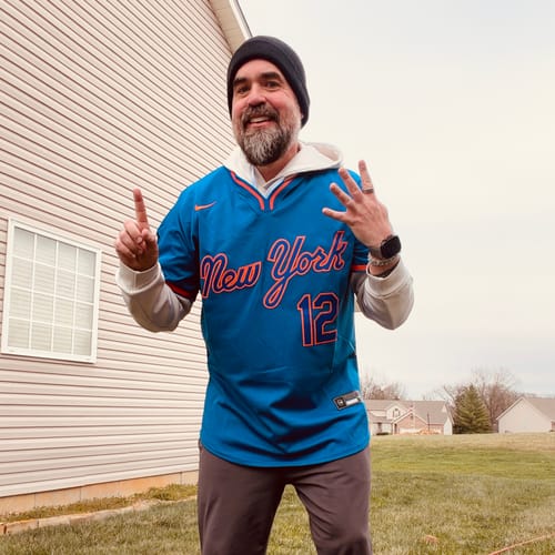 Customer photo review of Men's New York Mets1 Francisco Lindor #12 Royal Replica Player Jersey