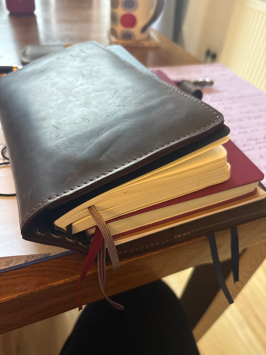 Customer photo review of Leather Journal Cover Refillable With Elastic Band