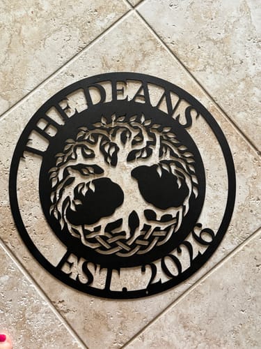 Customer photo review of Personalized Tree of Life Sign