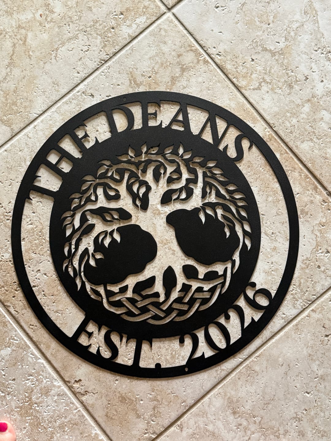 Customer photo review of Personalized Tree of Life Sign