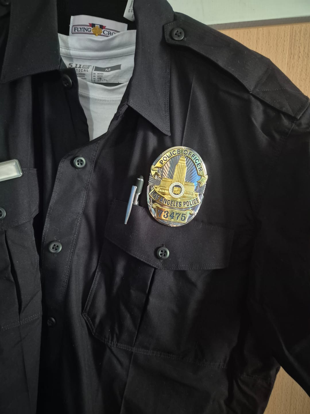 Customer photo review of LAPD Los Angeles Police Office Badge Customizable Number