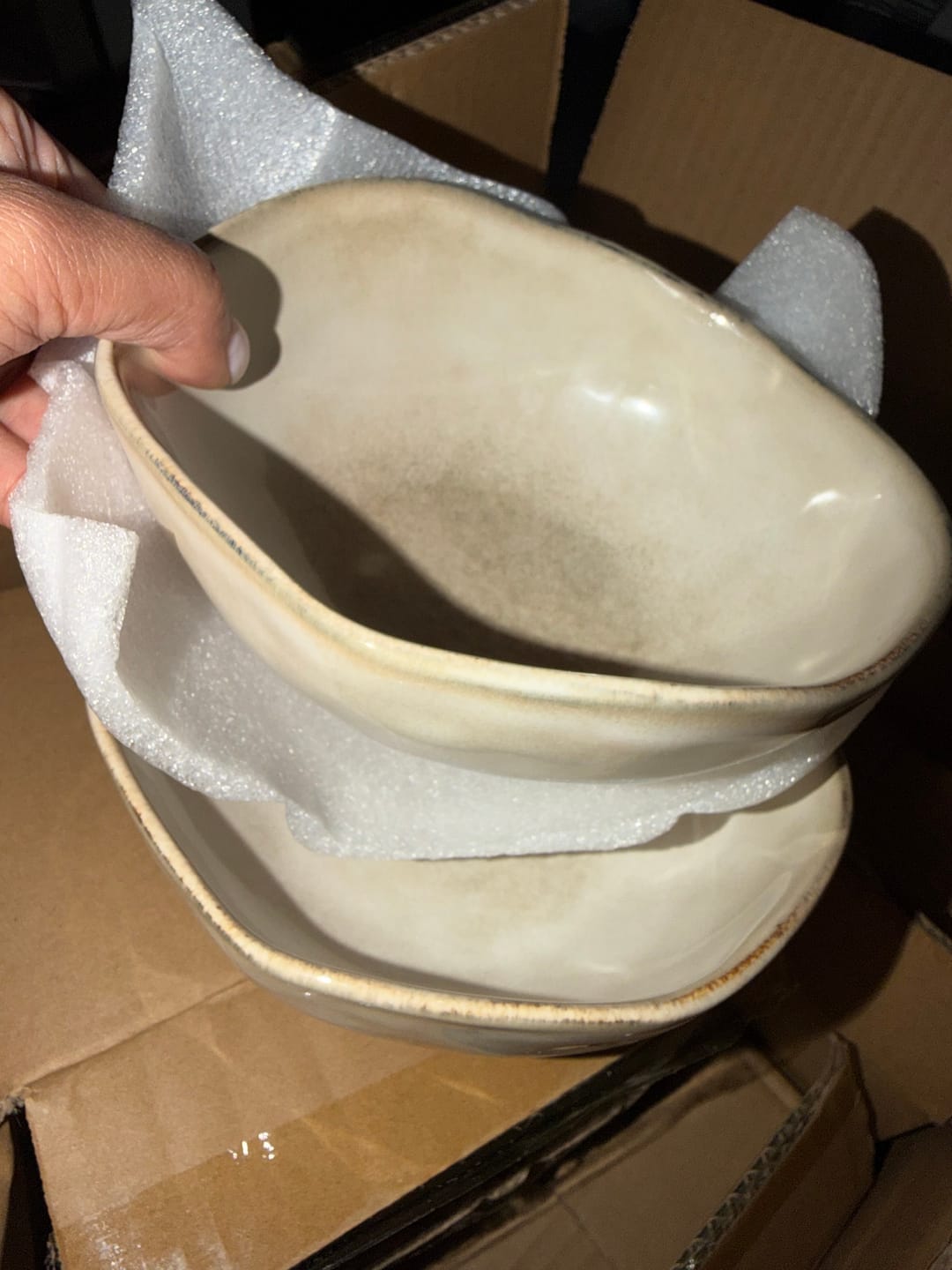 Customer photo review of 16-Piece Stoneware Set-Crema