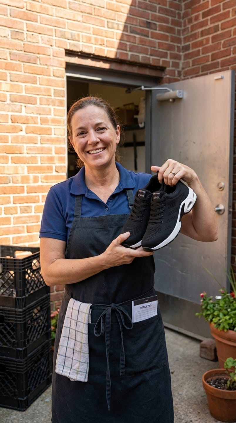 Customer photo review of Orthora™ Pro – 12-Hour Shift Shoes for Heel & Plantar Fasciitis Relief (Unisex)