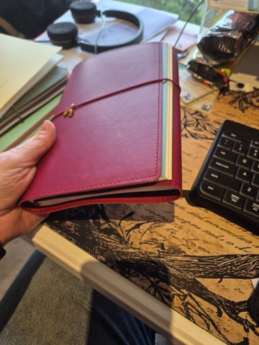 Customer photo review of Refillable Folio - SALTY PLUM TRIFOLD