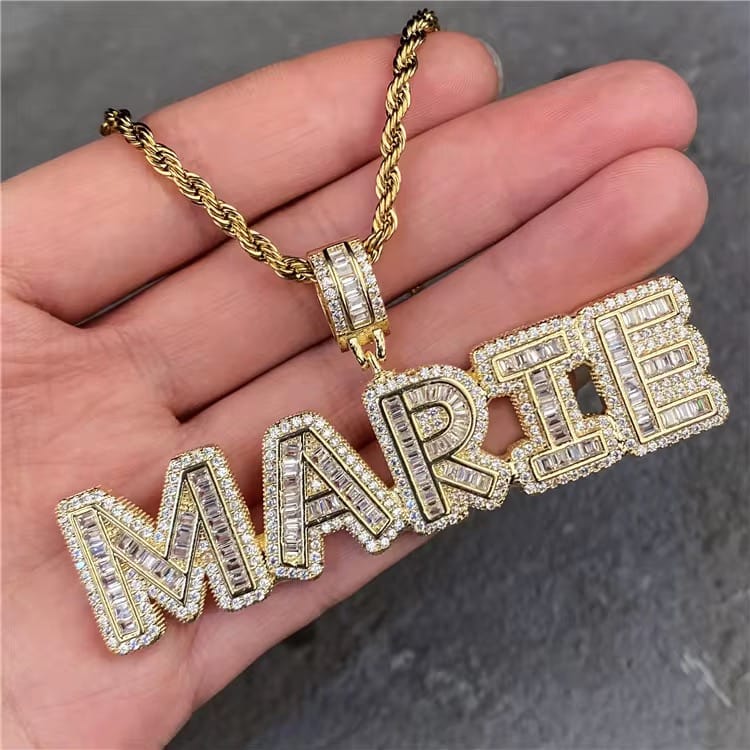 Customer photo review of UNIQUELY YOURS NAME PLATE NECKLACE