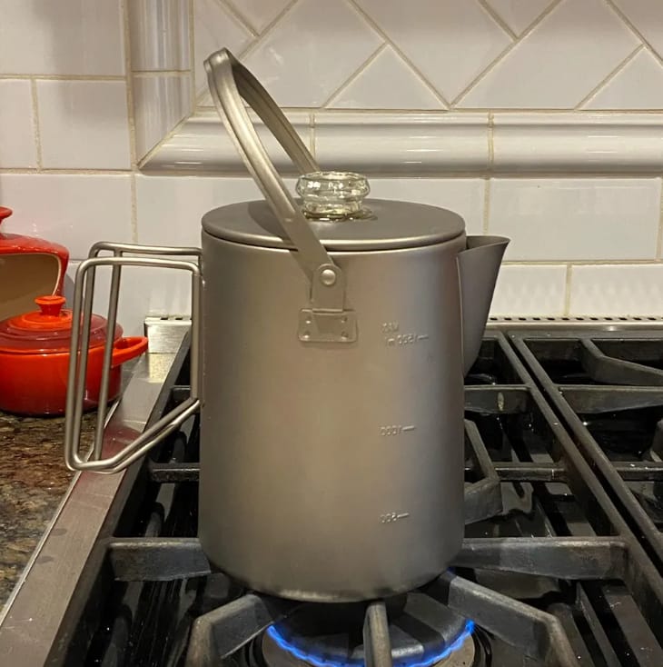Customer photo review of Titanium Coffee Percolator Taste Coffee, Not Metal · 1.5L · 6 Cups · 395g Ultralight