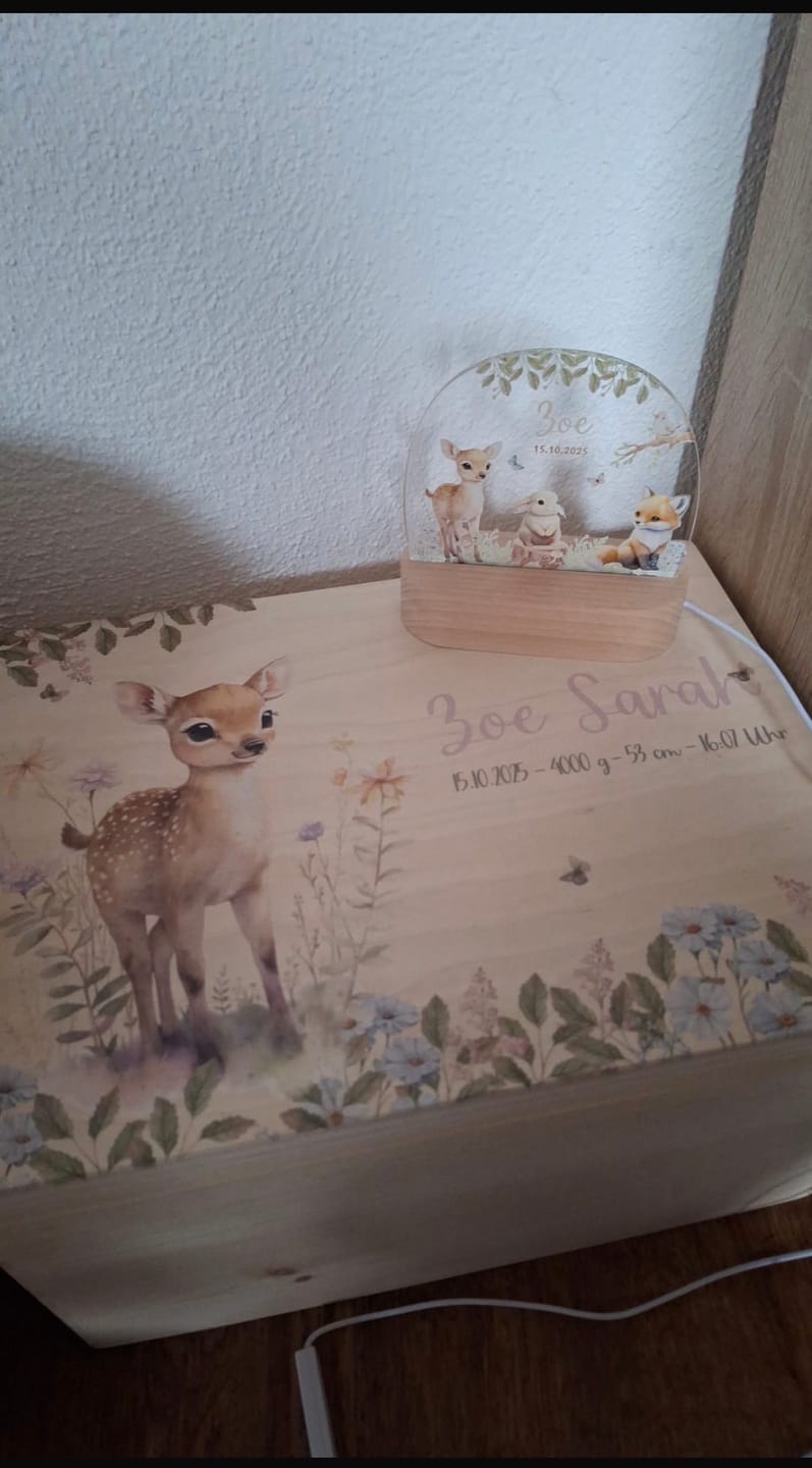 Customer photo review of Erinnerungsbox Baby - Reh im Wald
