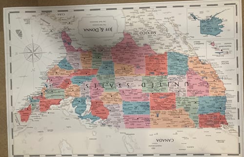 Customer photo review of Pinnable USA Journey Map • Multi-Colored
