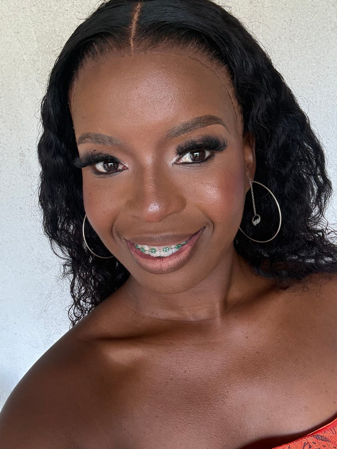 Customer photo review of Silver Era Drop Hoops