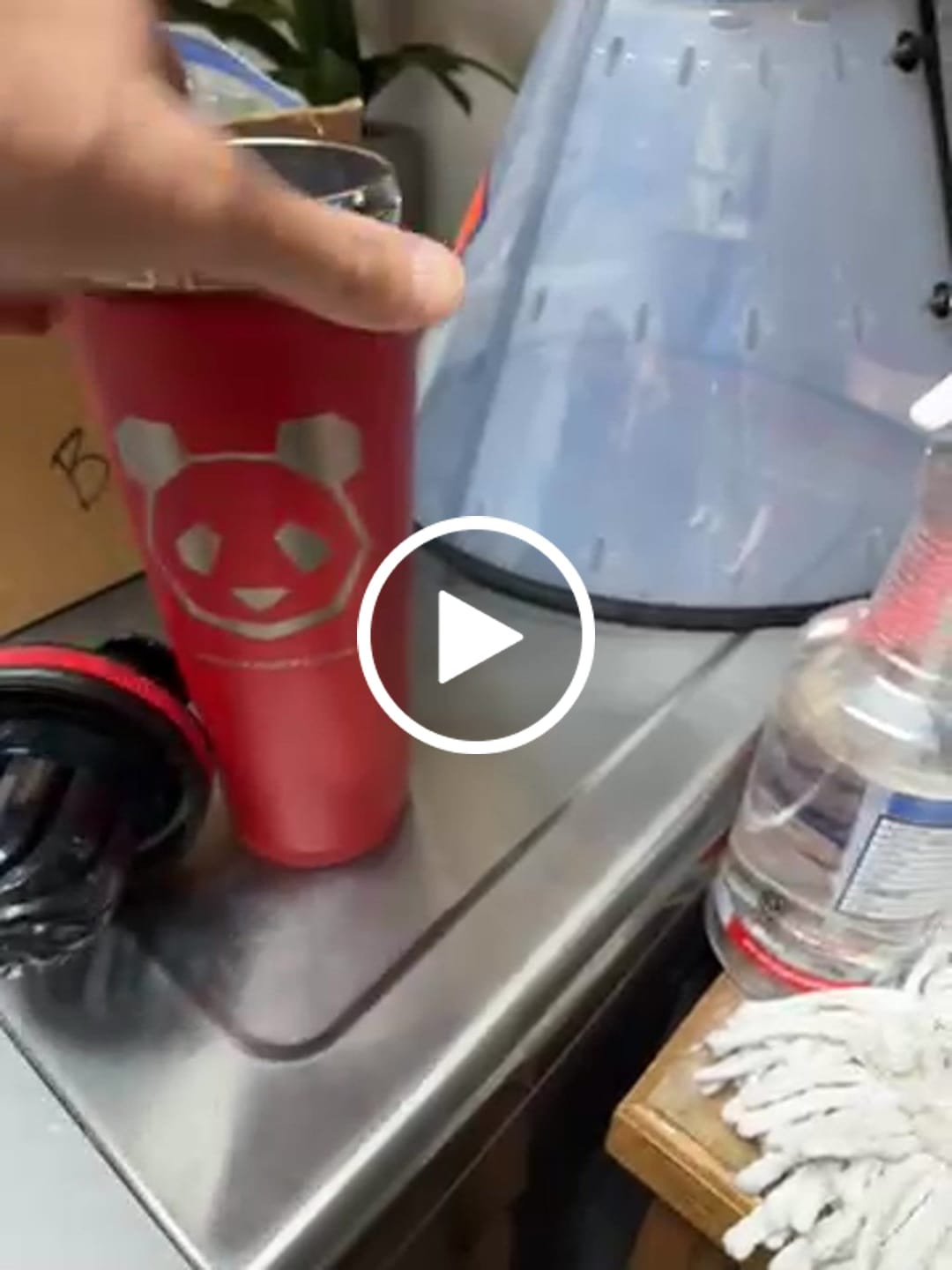 Customer video review of 36oz Stainless Steel Insulated Ice Shaker - Panda Logo