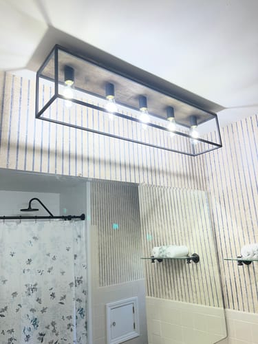 Customer photo review of 5-Light Rectangular Cage Flush Mount Ceiling Light