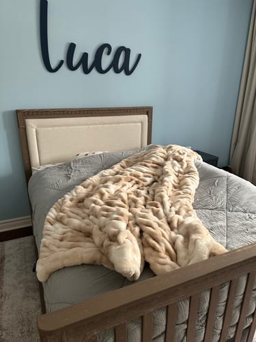 Customer photo review of Smokey Clouds Minky Blanket