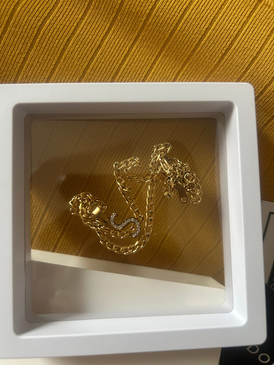 Customer photo review of Kids Script Iced Letter Necklace