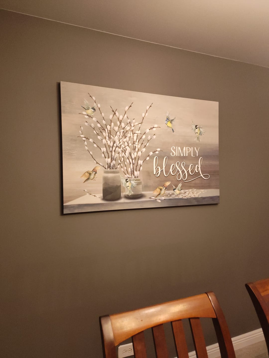 Customer photo review of Simply Blessed Wall Art Canvas - Christian Wall Art