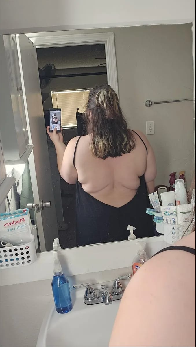 Customer photo review of Backless Maxi Dress