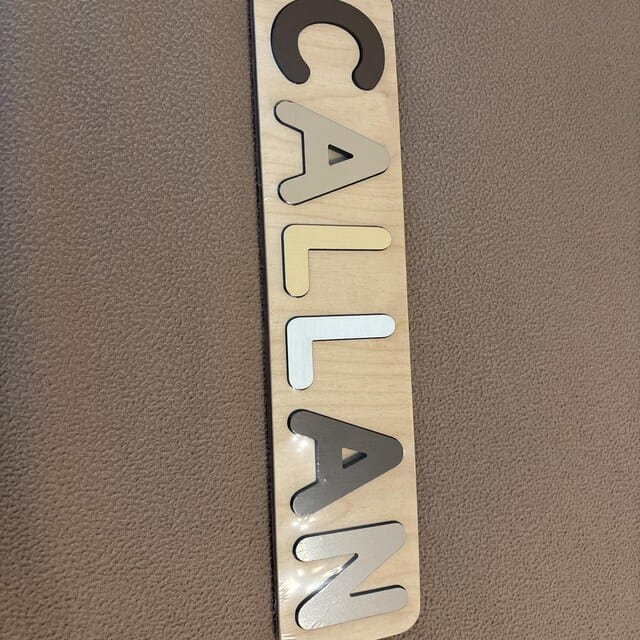 Customer photo review of Personalized Wooden Name Puzzle