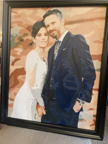 Customer photo review of Custom Paint By Numbers - Personalized Portraits Art