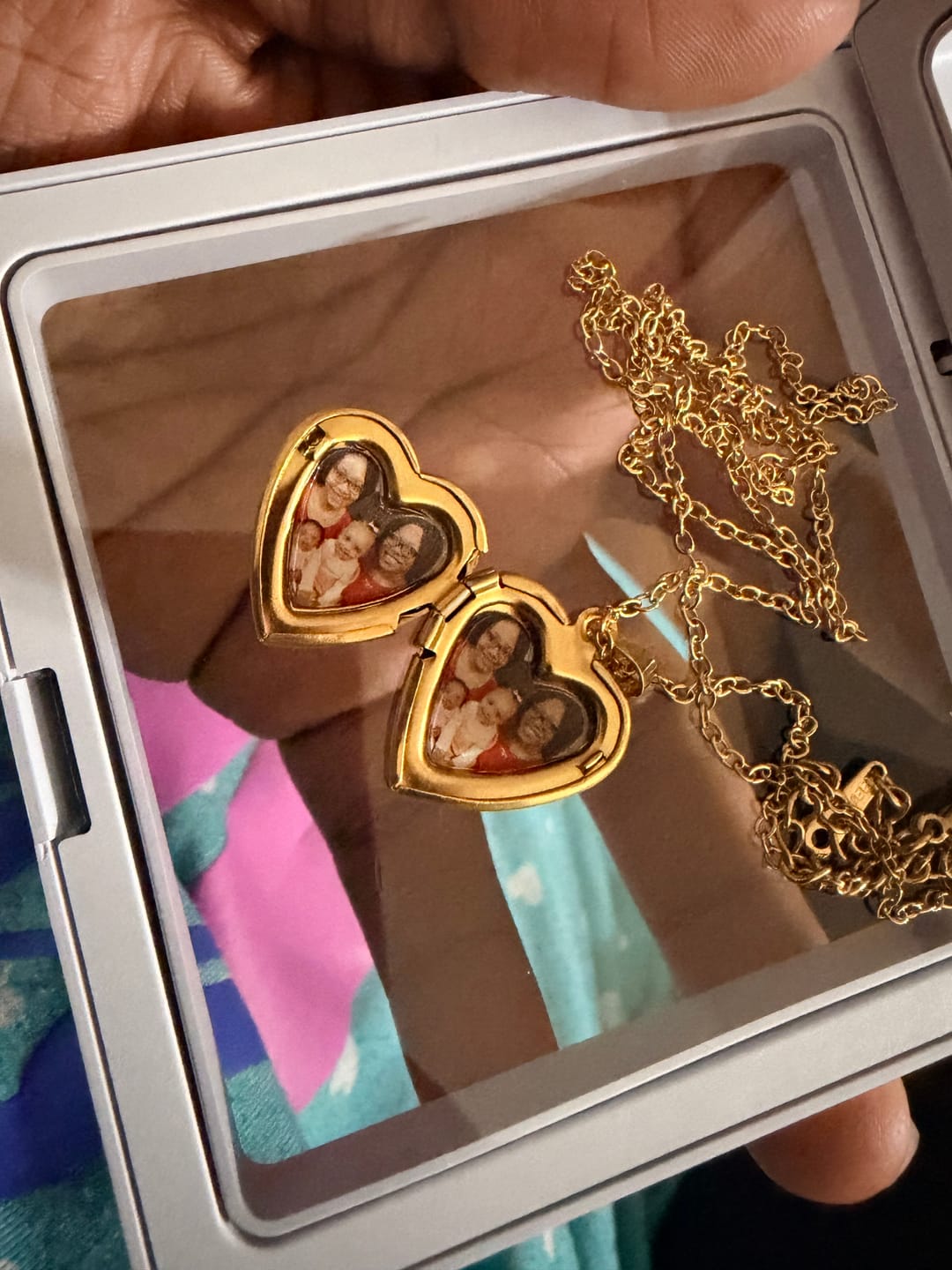 Customer photo review of Heart Locket Necklace Photo Pendant