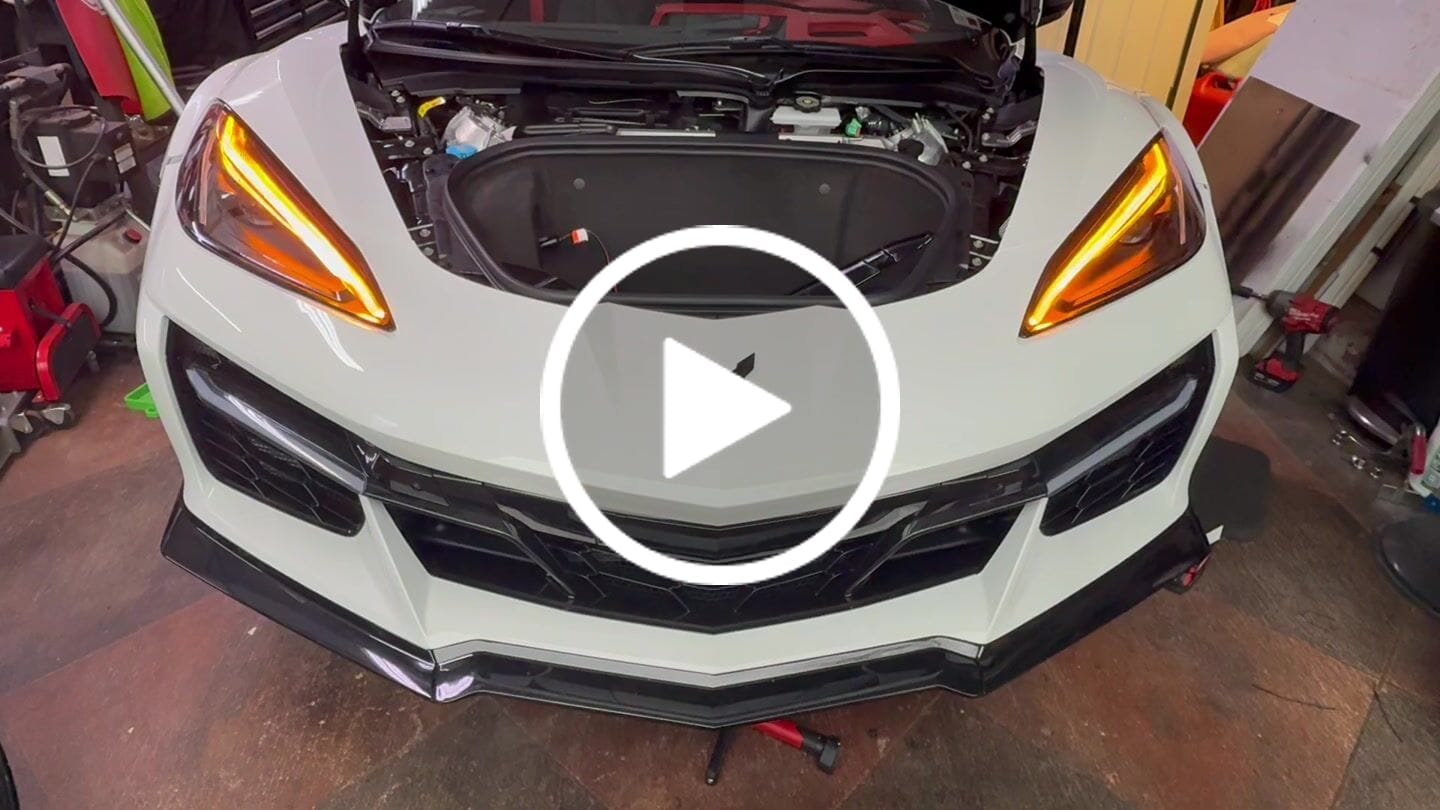 Customer video review of Corvette C8 Z06 Models Sequential LED DRL Light Bar Bezel Insert