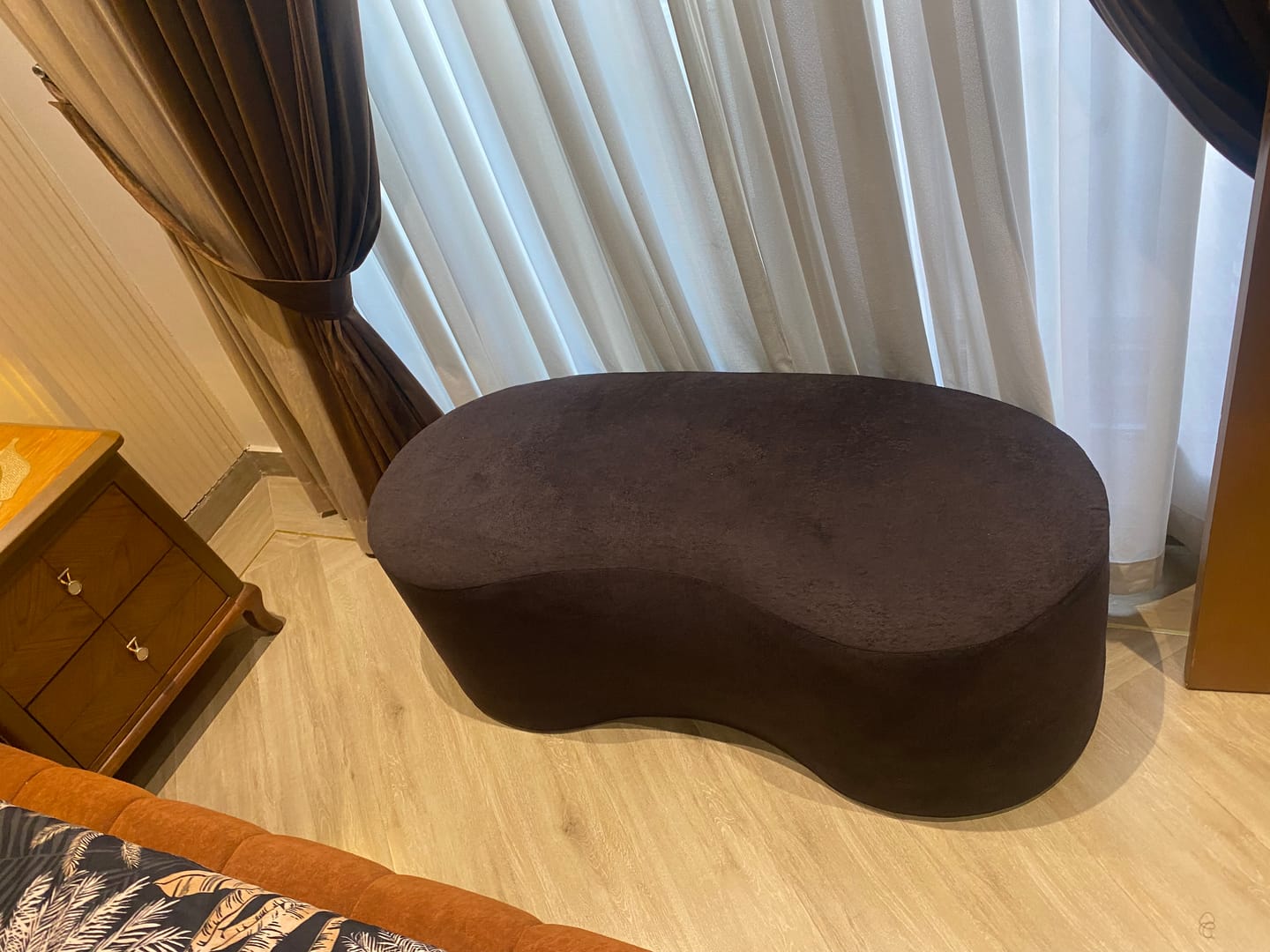 Customer photo review of 3 Seater Curve Wooden stool - 1529