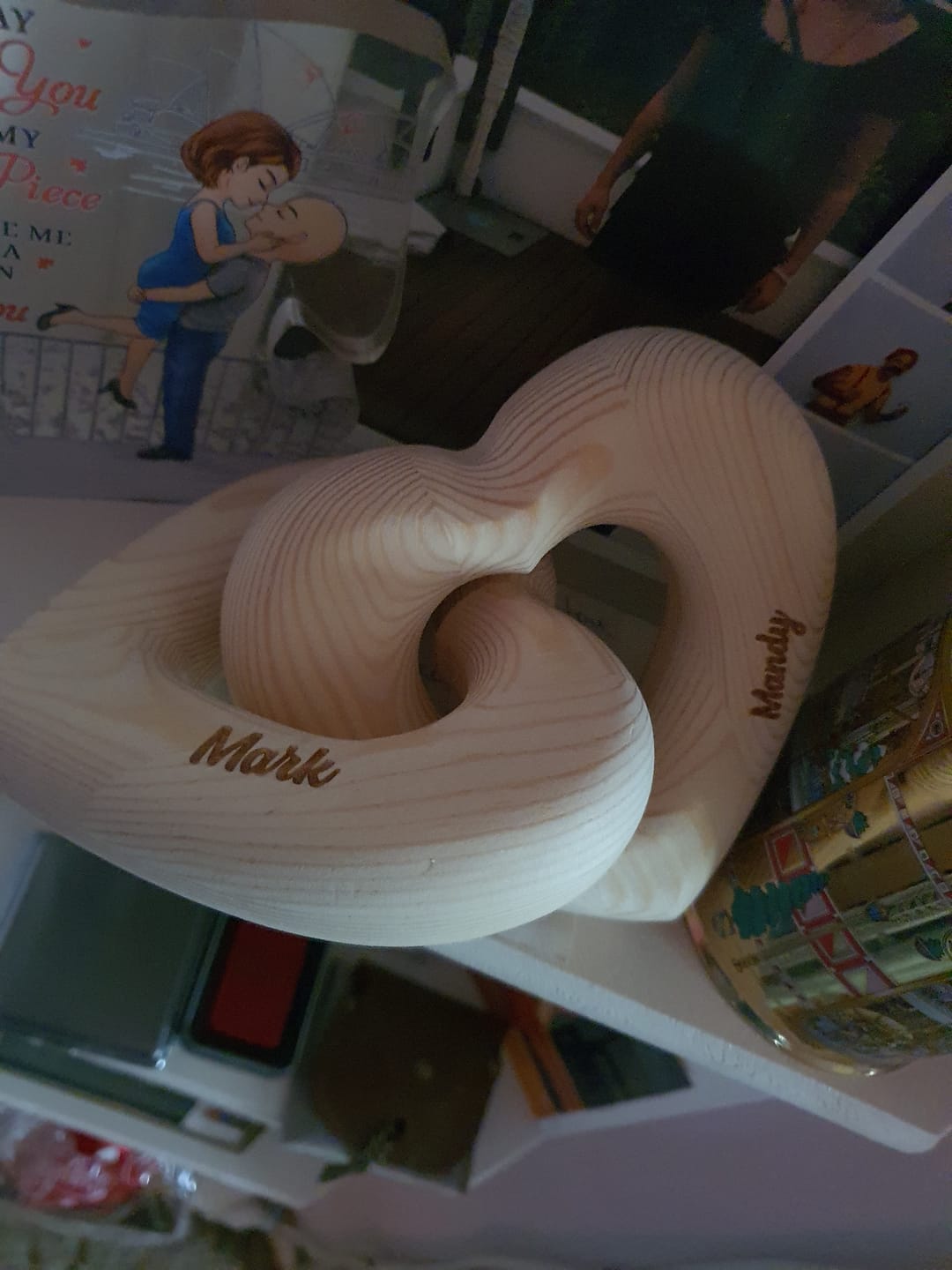 Customer photo review of Romantic Couple - Personalized Infinity Heart Sculpture