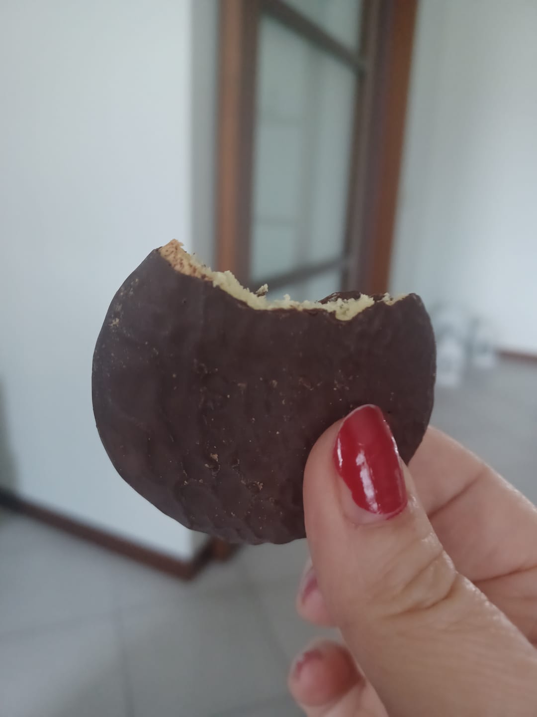 Customer photo review of Biscotti proteici Nuvole ricoperti di cioccolato e arancia