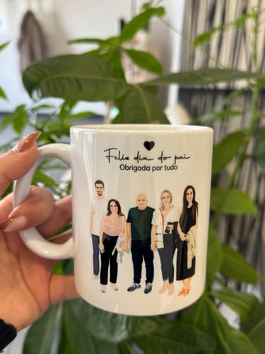 Customer photo review of Caneca Retrato Colorido