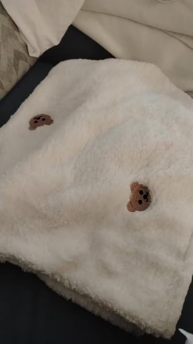 Customer photo review of Cozy Bear Baby Blanket