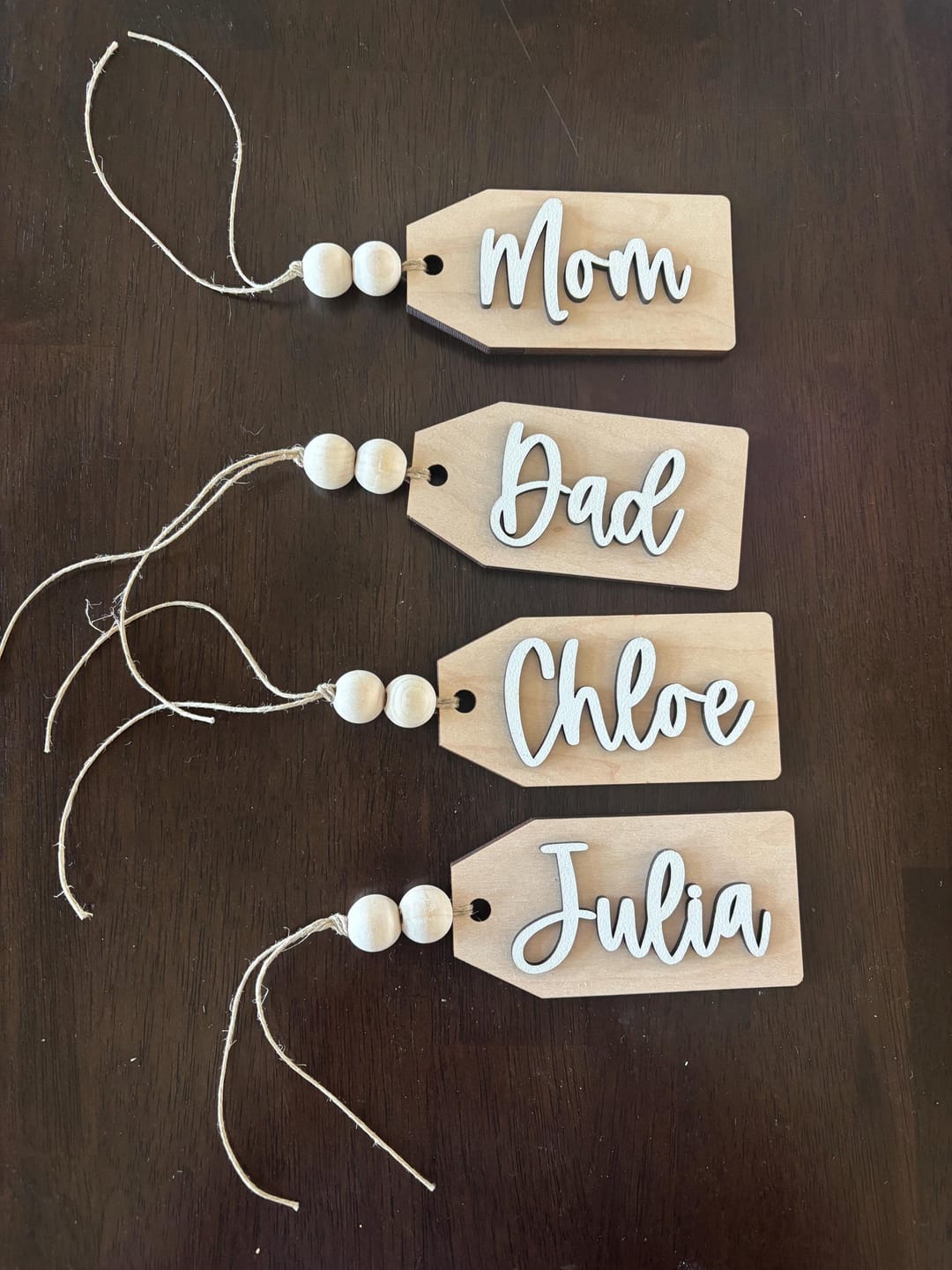 Customer photo review of Beaded Wooden Name Tag